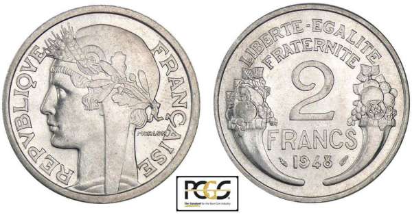1948 2 francs  Après 1795 (Système décimal)  Forums Numismatique.com