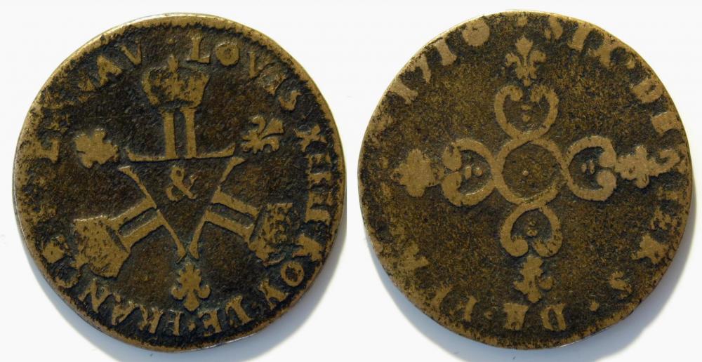 1710 LOUIS XIV Le Grand ou Le Roi Soleil - 6 Deniers dit dardenne Aix (&) cuivre pur 26mm 4,90g .jpg