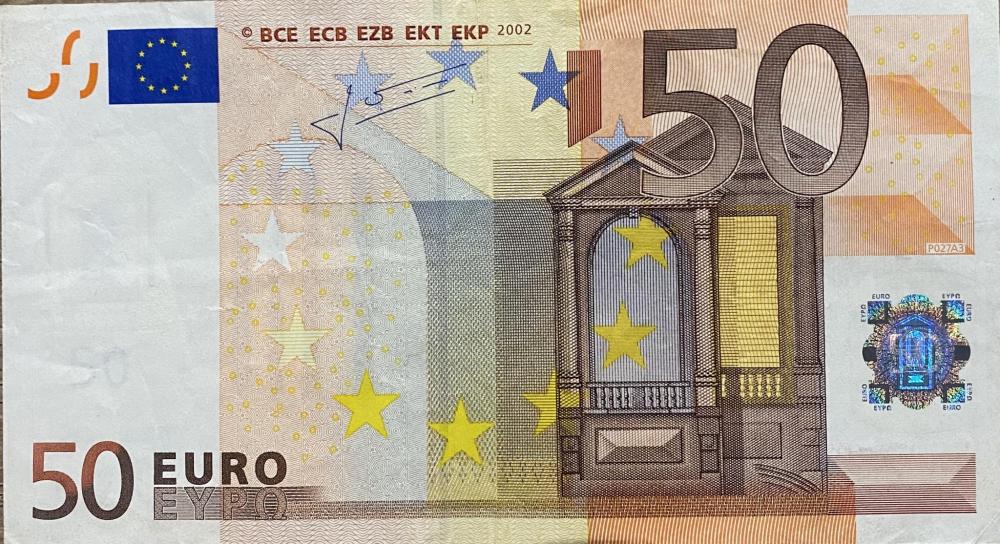Valeur Billet 50 Euros 2002 Série X