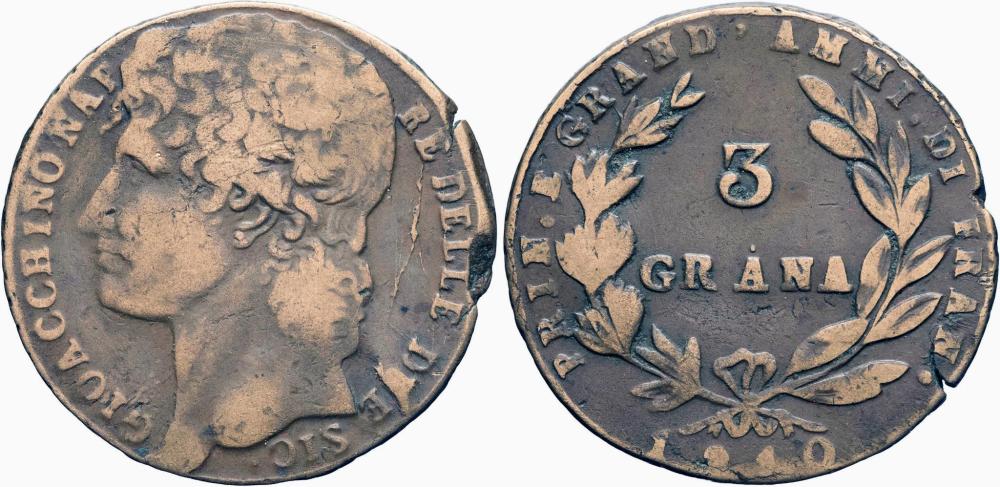 1810 Royaume de Naples 3 grana date en dessous Joachim Murat.jpg